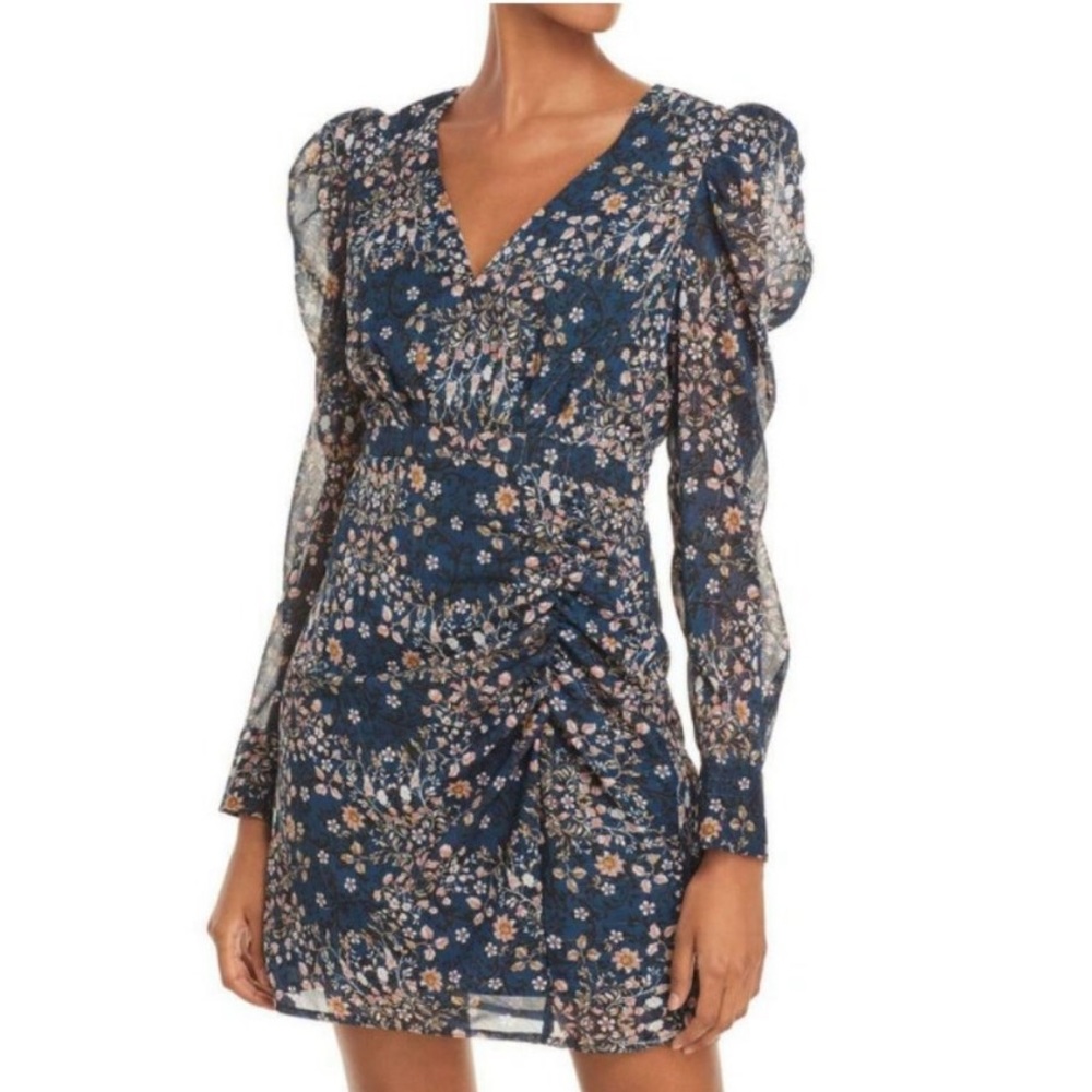 AQUA NAVY FLORAL MINI DRESS